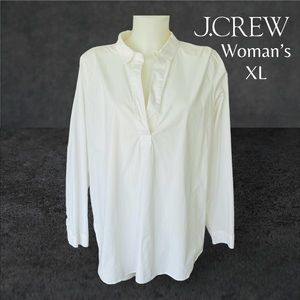 J.Crew long sleeve women’s V-neck and collared shirt. size XL